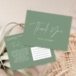 Cartão Postal obrigado chá de fraldas que você fala verde elegan<br><div class="desc">Chá de fraldas escrito moderno sábio verde-elegante obrigado do cartão-postal design. Design ideal neutro em termos de gênero.</div>