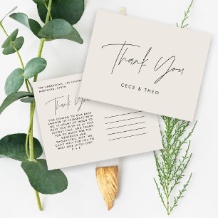 Cartão Postal obrigado chá de fraldas você negro creme elegante