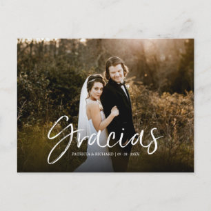 Cartão Postal Obrigado Chic Script Casamento Obrigado Foto