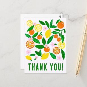 Cartão Postal Obrigado Citrus Celebração Cor Personalizada Color