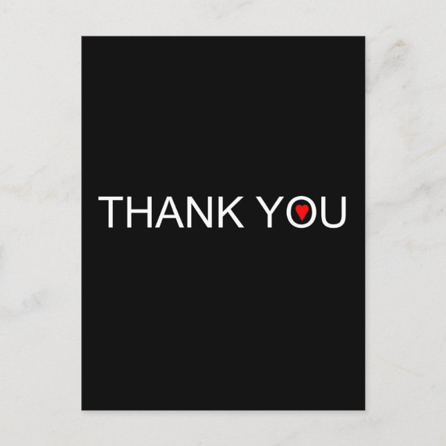 Cartão Postal Obrigado com o Red Heart (Frente)