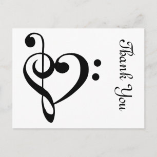 Cartão Postal Obrigado coração musical