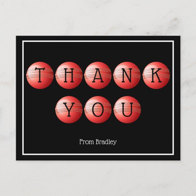 Cartão Postal Obrigado Cricket Personalizado (Frente)