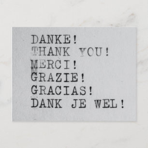 Cartão Postal Obrigado, Danke, Grazie, Gracias
