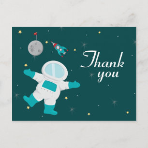 Cartão Postal Obrigado de aniversário do astronauta do espaço ex