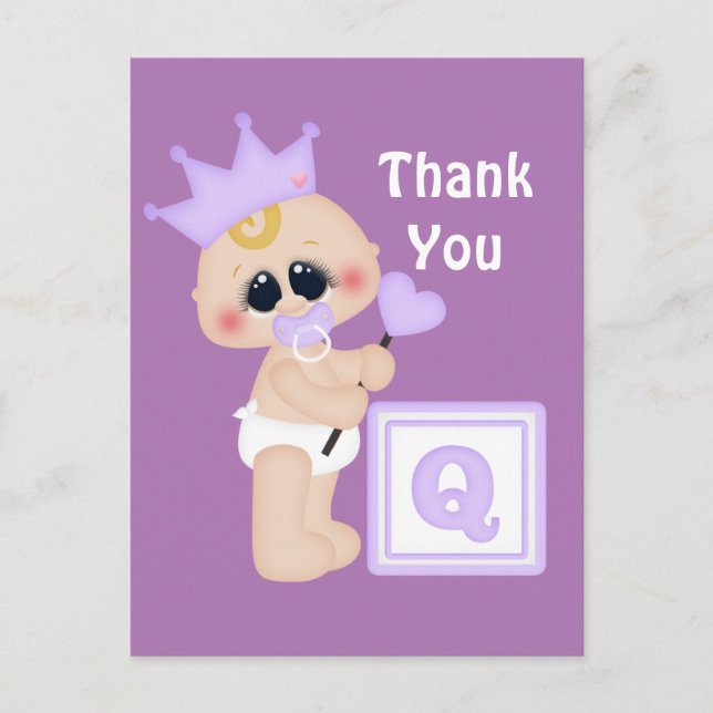 Cartão Postal obrigado de bebê (Frente)
