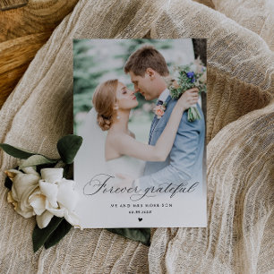 Cartão Postal obrigado de casamento da caligrafia negra