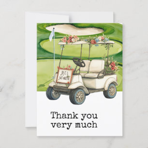 Cartão Postal Obrigado de Casamento de Golfe. Você faz cartas co