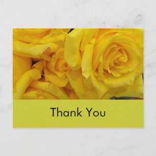 Cartão Postal obrigado de casamento, flores de rosa amarelas