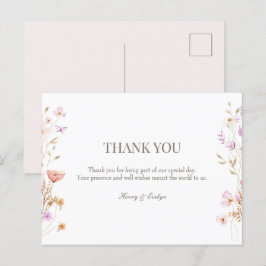 Cartão Postal obrigado de casamento postal