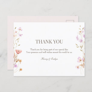 Cartão Postal obrigado de casamento postal