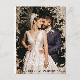 Cartão Postal obrigado de casamento poster rosa