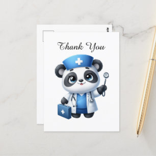 Cartão Postal Obrigado de Enfermeira linda, seu urso panda
