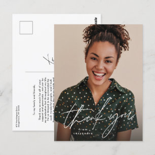 Cartão Postal Obrigado de formatura simples para você