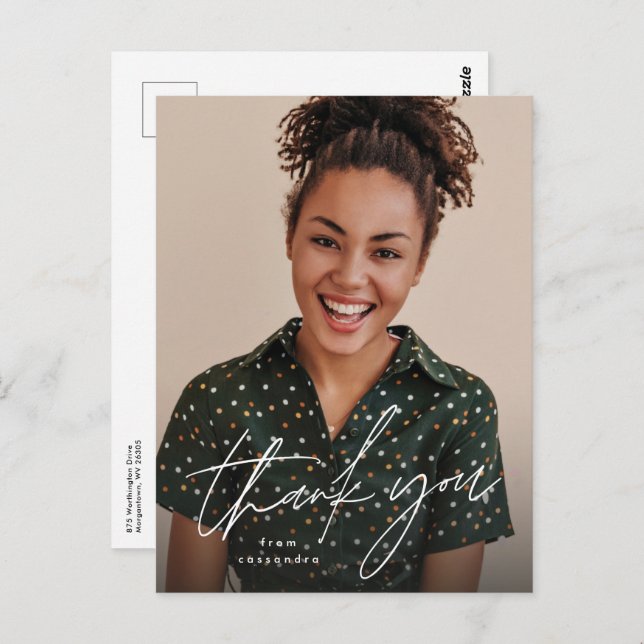 Cartão Postal Obrigado de formatura simples para você (Frente/Verso)