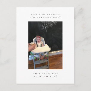 Cartão Postal obrigado de fotos de primeiro aniversário que você