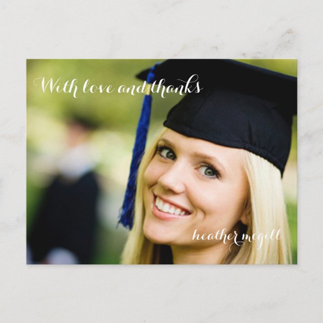 Cartão Postal Obrigado de fotos PixDezines para você (Frente)