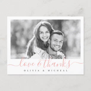 Cartão Postal Obrigado de fotos simples e elegante que você post