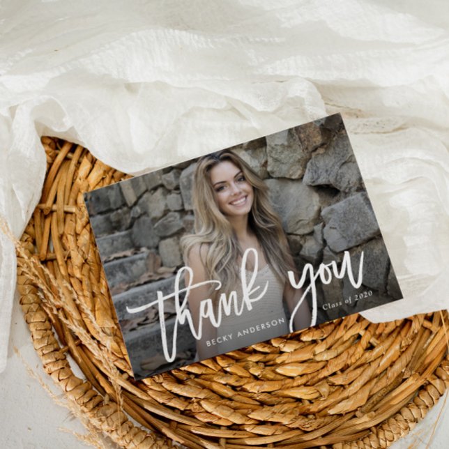 Cartão Postal Obrigado de graduação de script do pincel (Criador carregado)