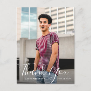 Cartão Postal Obrigado de graduação de script manuscrito