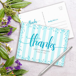 Cartão Postal Obrigado de graduação em chic com script de turque