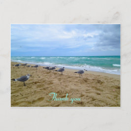 Cartão Postal Obrigado de praia de Seagull