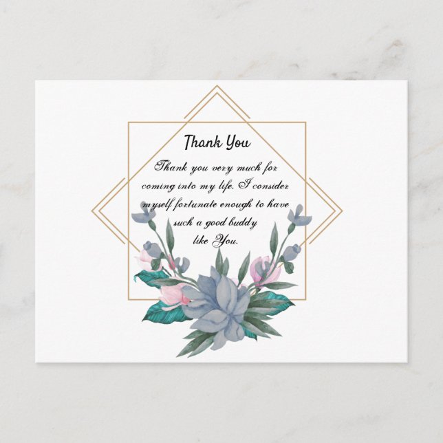 Cartão Postal Obrigado, Design (Frente)