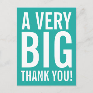 Cartão Postal Obrigado do casamento do azul de turquesa você