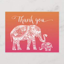 Cartão Postal Obrigado - elefante do Henna