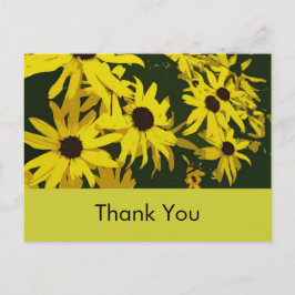 Cartão Postal Obrigado, flores amarelas da margarida