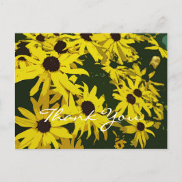 Cartão Postal Obrigado, flores amarelas da margarida