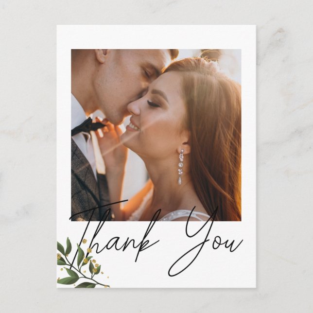 Cartão Postal  Obrigado Foto Elegante e Chic  (Frente)