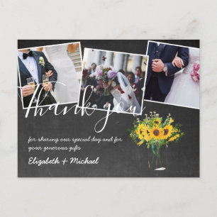 Cartão Postal Obrigado Fotos De Casamento Texto De Sobreposição
