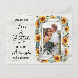 Cartão Postal Obrigado Girassol Abóbora Queda Fazenda Foto Perso