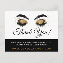 Cartão Postal Obrigado Glamourous Cupom de Desconto para Maquiag
