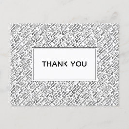 Cartão Postal Obrigado Gracias Arigato Black White Gratidão
