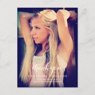 Cartão Postal Obrigado Graduação Segundo grau Foto Calliografia