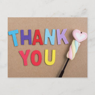 Cartão Postal Obrigado Heart Candy