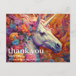 Cartão Postal Obrigado Incrível Unicórnio