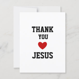Cartão Postal Obrigado Jesus Coração de Fé Cristã Moderna
