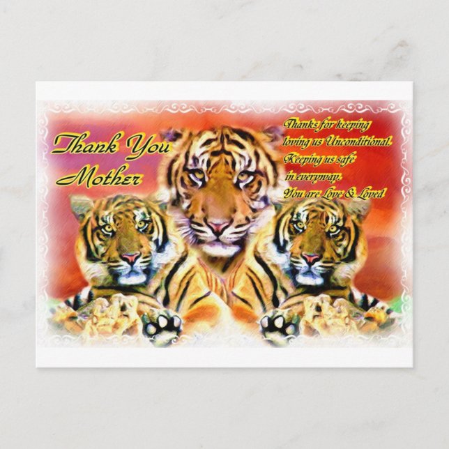 Cartão Postal Obrigado, Mãe. (Frente)