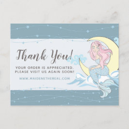 Cartão Postal Obrigado Mermaid Moon & Stars Mystical Boutique