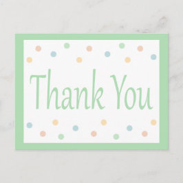 Cartão Postal Obrigado Mint Bolinhas Verdes E Brancas