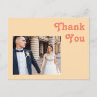 Obrigado Moderno Retro com Foto de Casamento em Cr