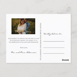 Cartão Postal Obrigado No Amor Foto Dourada White