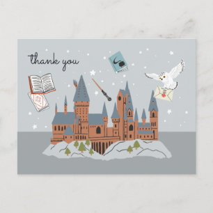 Cartão Postal Obrigado no Chá de Bebê do Castelo de Hogwarts Har