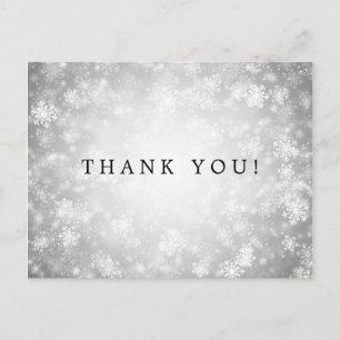 Cartão Postal Obrigado Nota Silver Winter Wonderland