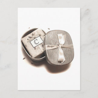 Cartão Postal Obrigado Notecard - Monograma "C"