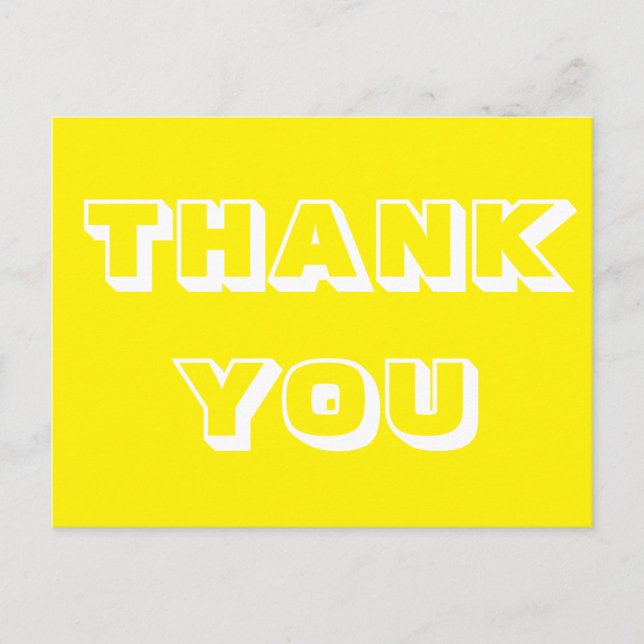 Cartão Postal Obrigado, Obrigado, amarelo branco (Frente)