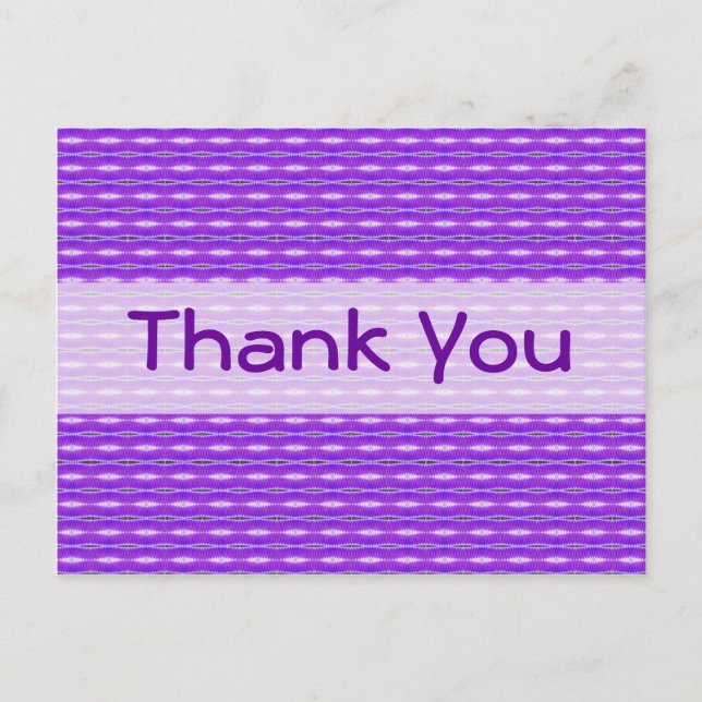 Cartão Postal Obrigado padrão roxo (Frente)